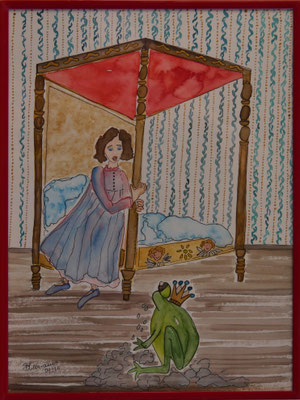 WVZ 565 Der Froschkönig 2020 Aquarell 30x40 gerahmt