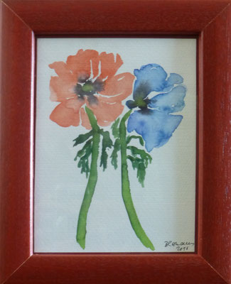 WVZ 406 Anemonenpärchen 2015 Aquarell 20x15