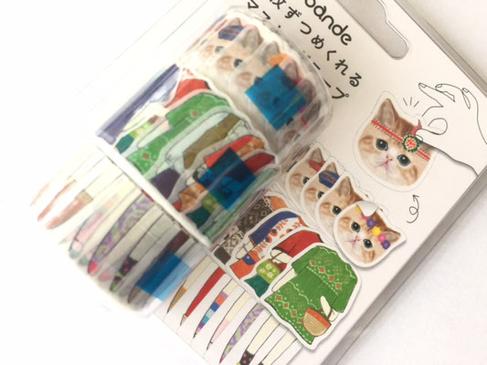 Masking roll stickers "Dress-up cat girls"