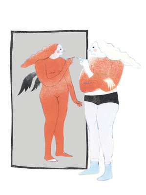 Spiegelbild, Editorial Illustration für Atempo, Ausgabe Januar 2023