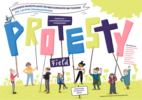 Prostestplakat POPPY Field, Tine Schulz, 2024