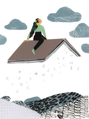 Buchreise, Editorial Illustration für Atempo, Ausgabe Mai 2023