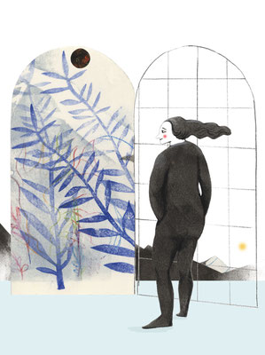Blick in die Natur, Editorial Illustration für Atempo, Ausgabe Juli/August 2023