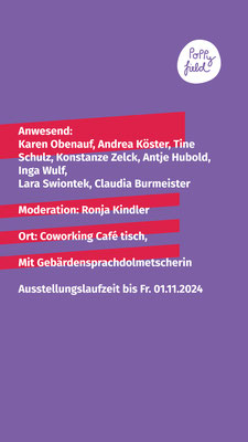 Infos Ausstellung "Friede Freude Einheitskuchen", Karen Obenauf