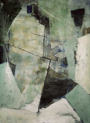 Ohne Titel, Acryl und Sand auf Malpappe, 100 x 120, 1995, verkauft