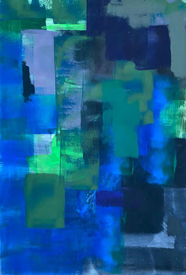 Blau 46, Acryl auf Bütten, 50 x 73 cm, November 1994