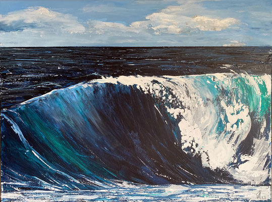 Die Welle (nach einer Idee von Karin Kroll), Acryl auf Leinwand, 80 x 60 cm, 2023