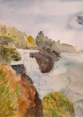Rheinfall, 26 x 36 cm, Aquarell auf Aquarellpapier, 2022