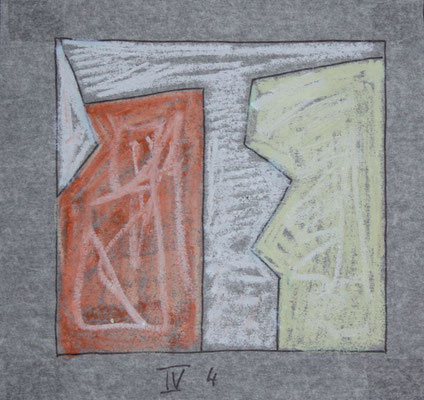 Skizze 04/4, Wachsmalstifte auf Pergamentpapier, 14x15 cm, 1996