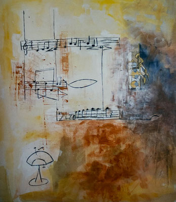 Serie "Jazz", Auftragsarbeit, Acryl auf Nessel,120 x 120 cm, 1999, verkauft
