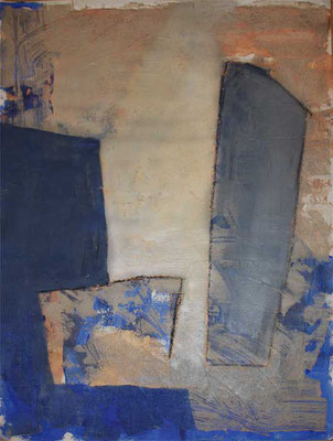 Ohne Titel, Acryl und Sand auf Malpappe, 100 x 120, 1995, verkauft
