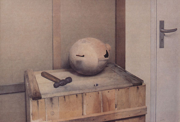 Still Life, 1977 <br> Oil on linen, 31x39in (80x100cm) <br> Collection Museo Banco Central de Reserva, Lima