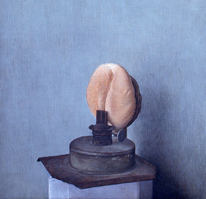 Egg Tempera, 1976 <br> Egg tempera on panel, 6x6in (15x15cm) <br> Private Collection, Lima