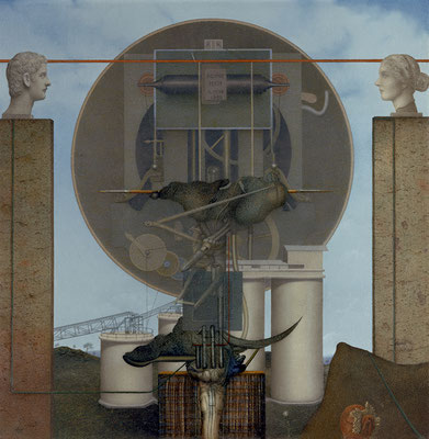 Physics, 1978-1988 <br> Oil on panel  15x15in (38x38cm) <br> Collection Odon Wagner, Toronto