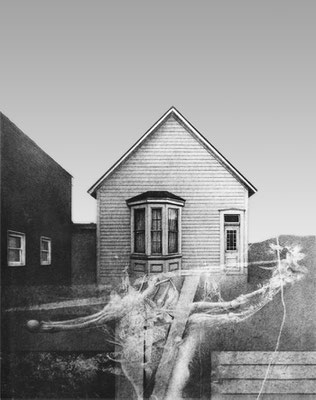 The Visitor, 1976 <br> Graphite on paper 13x11in (33x28cm) <br> Private Collection, Bogotá