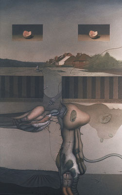 Fantasy Land, 1974 <br> Oil on linen, 33x24in (84x60cm) <br> Collection Oswaldo Heilbron, Panamá