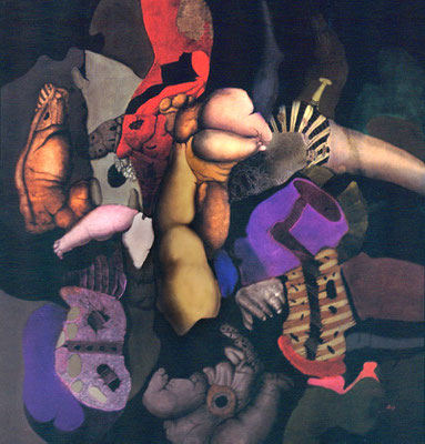 Composition B, 1971 <br> Oil on canvas 67x47in (170x120cm) <br> Collection Efraín Goldenberg, Lima