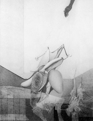 The Magician, 1976 <br> Graphite on paper, 13x11in (33x28cm) <br> Private Collection, Bogotá