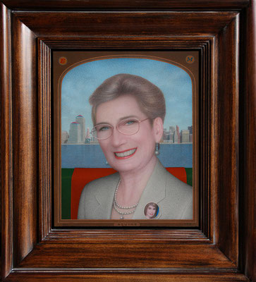 Portrait of Betty, 2011 <br> Mixed media on claybord, 10x8in (25x20cm) <br> Collection Betty Marco, New York