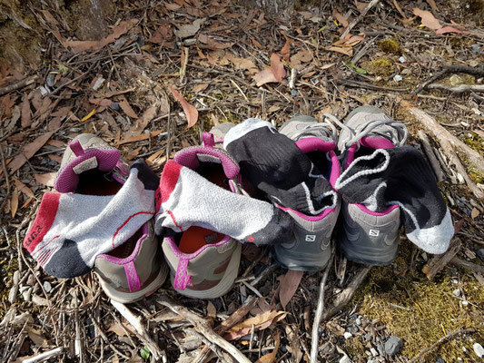 ...und am Ende eines Wandertages dampfen die Schuhe ganz schön😉