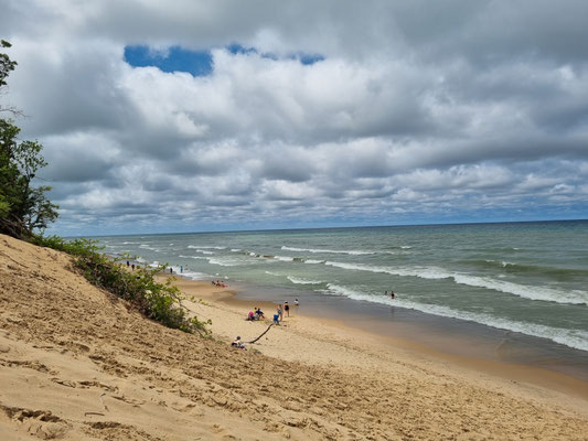 Wellen wie am Meer, aber wir sind noch immer am Lake Michigan