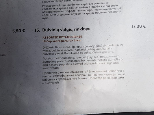 ...ein typisch litauisches Allerlei von der Kartoffel