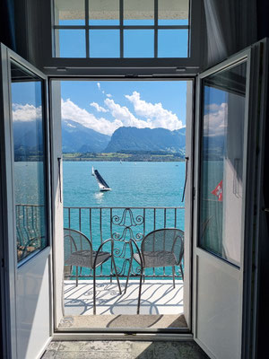 Blick aus dem Hotelzimmer in Hilterfingen
