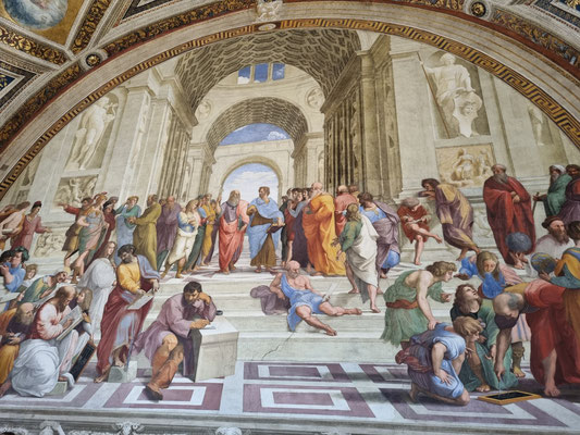 Die Schule von Athen (Fresko des Malers Raffael)