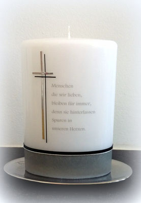 T6  - schlicht mit Spruch, Ovalkerze 20x13x7cm, EUR 75,00