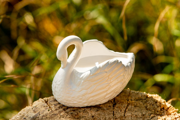 Kerze Schwan. Handgemacht aus Kokoswachs. Kerzenständer "Schwan"