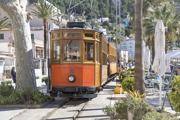 Straßenbahn in Port de Soller, Mallorca, Spanien
