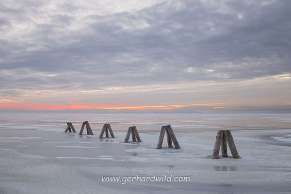 vereister Neusiedler See, Burgenland, Österreich