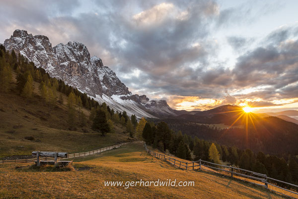 Geislergruppe, Naturpark Puez-Geisler, Dolomiten, Villnößtal, Italien