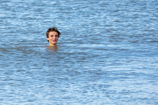 Baden in der 14° kalten Nordsee