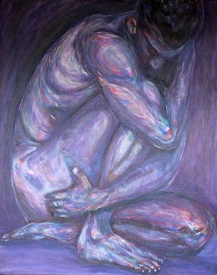 "Tanz des Lebens - violett", Acryl auf Leinwand, 80 cm x 100 cm, 2016
