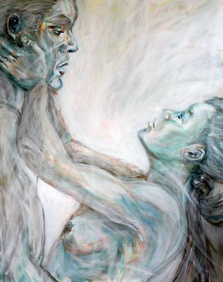 "Tanz des Lebens - weiß", Acryl auf Leinwand, 80 cm x 100 cm, 2016