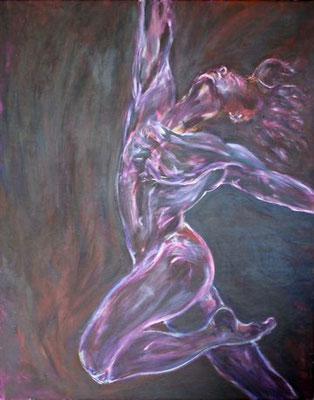 "Tanz des Lebens - farbig schwarz", Acryl auf Leinwand, 80 cm x 100 cm, 2016