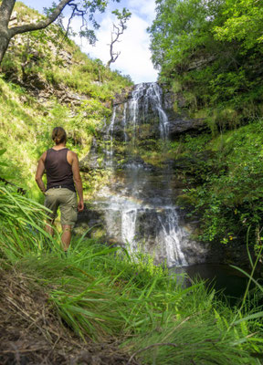 Wasserfall am Pozo del Infierno bei Viaña im Parque Natural Saja-Besaya (Tour 32)