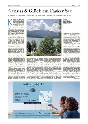 Natur und Glück am Faaker See - Frankfurter Neue Presse (August 2019)