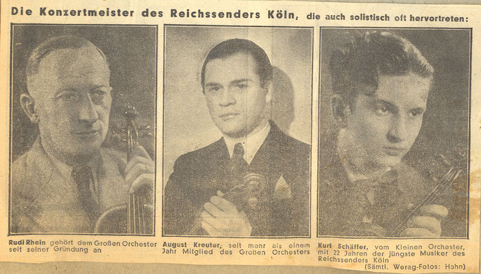 Kurt Schäffer, jüngster Konzertmeister 