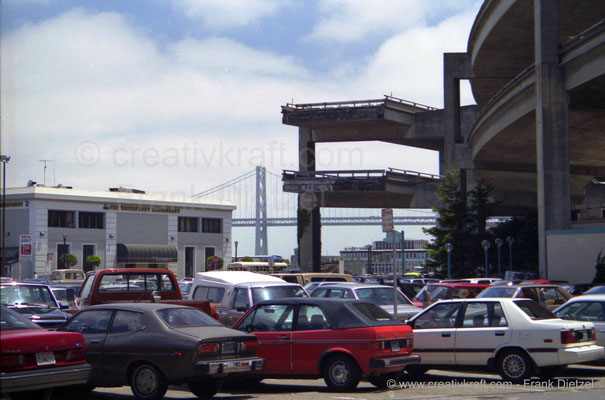 The Embarcadero, The Waterfront Restaurant, cut-off highway bridge, San Francisco, CA