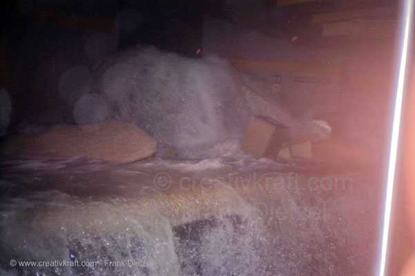 Building gets flooded, Studio Tour, Universal Studios Hollywood, Universal City, Los Angeles, California 91608, 6/1990 