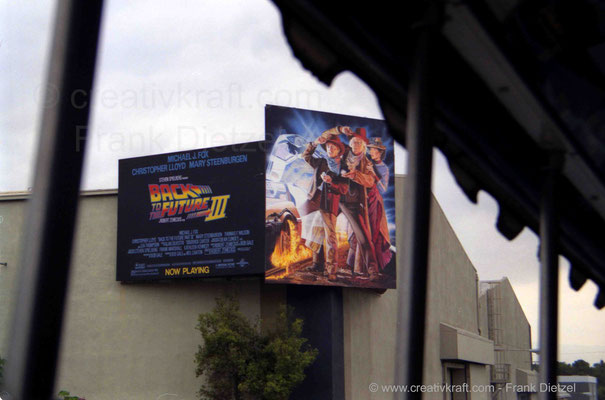 Back To The Future Part 3 billboard announcement, Studio Tour, Universal Studios Hollywood, Universal City, Los Angeles, California 91608, 6/1990 
