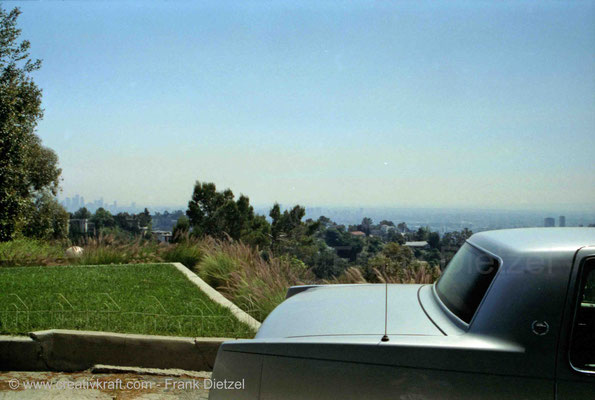 View on Los Angeles, 1992 Cadillac Sedan DeVille, 3226 Deronda Dr, Hollywoodland, Los Angeles, California 90068, 4/1993
