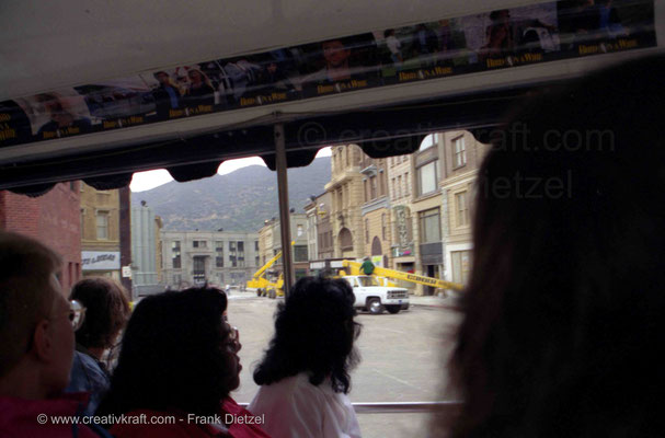 Movie set western town, Studio Tour, Universal Studios Hollywood, Universal City, Los Angeles, California 91608, 6/1990 