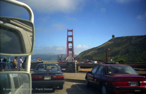 Headlands Parking, Mill Valley, Golden Gate Bridge, San Francisco, CA June 1990