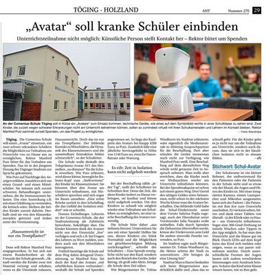 22.11.2025 - "Avatar" soll kranke Schüler einbinden - pnp