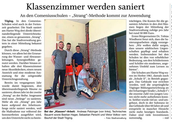 30.08.2023 - Klassenzimmer werden saniert - pnp