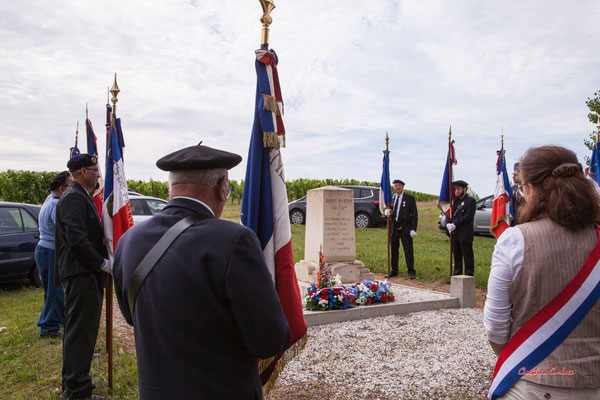 Quatre-vingtième anniversaire du Souvenir et de la Mémoire de la Résistance, stèle de Saint-Martin-du-Puy, en présence de Mathilde Feld, députée de Gironde. Dimanche 14 juillet 2024. Photographie © Christian Coulais