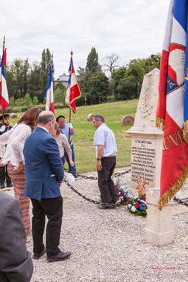 Quatre-vingtième anniversaire du Souvenir et de la Mémoire de la Résistance, stèle de l'abbaye, Blasimon, en présence de Mathilde Feld, députée de Gironde. Dimanche 14 juillet 2024. Photographie © Christian Coulais